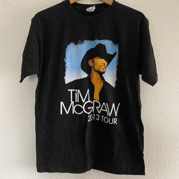 Tim McGraw 2013 Two Lanes Of Freedom Tour Dates On Back T-Shirt Men's Medium - Picture 1 of 3